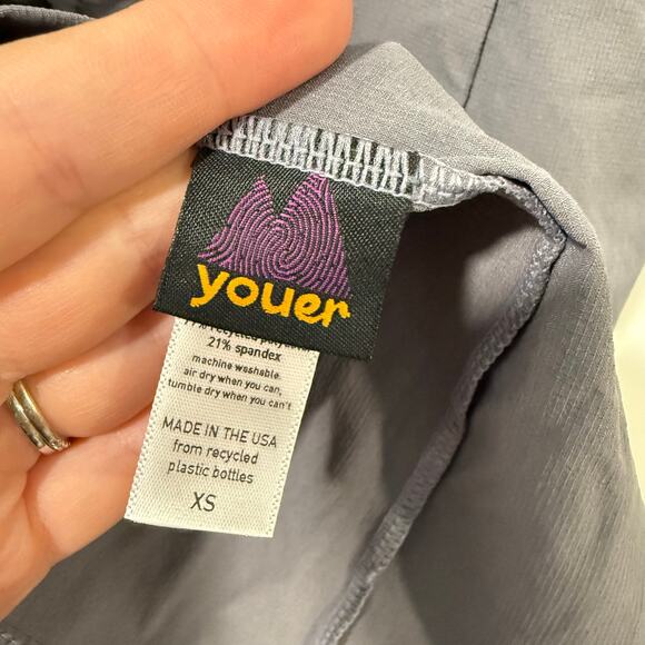 Youer Women's Mirage Dress Athetic Mini Tank Zipper Built in Shorts Gray NEW XS - Picture 8 of 10